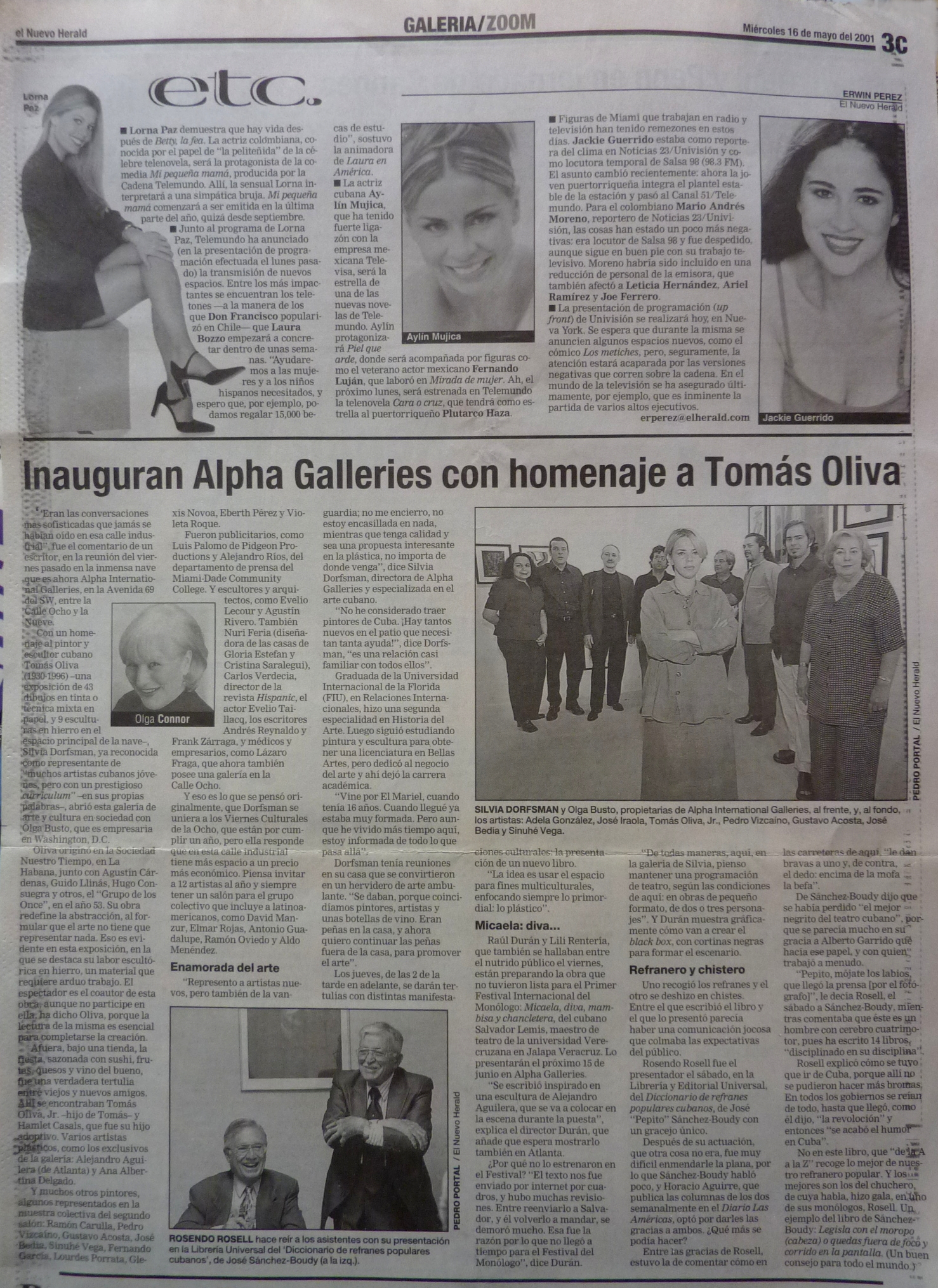 El Nuevo Herald, Galeria/Zoom, Miercoles 16 de mayo del 2001 3C